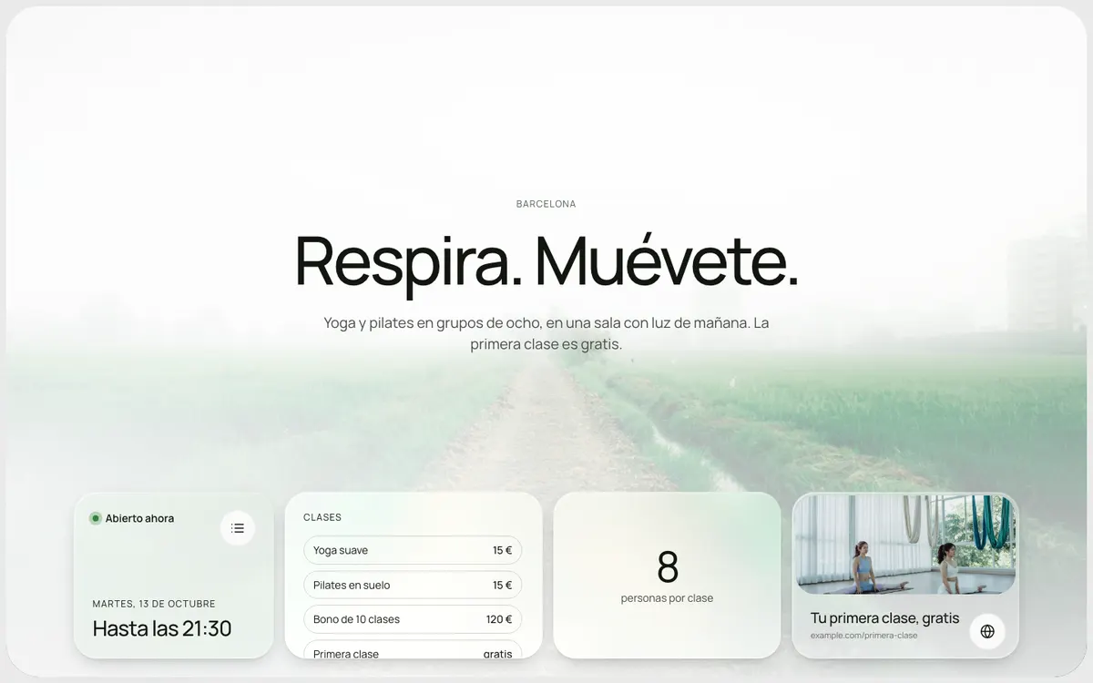 Example template: Yoga studio